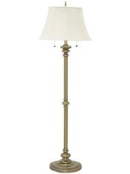 Newport Floor Lamp in Antique Brass.
